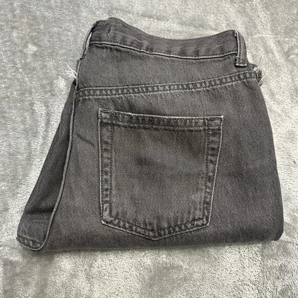 We The Free Jeans Women's Sz.28 Black Maggie Straight Jean Raw Hem Distressed - Picture 12 of 13